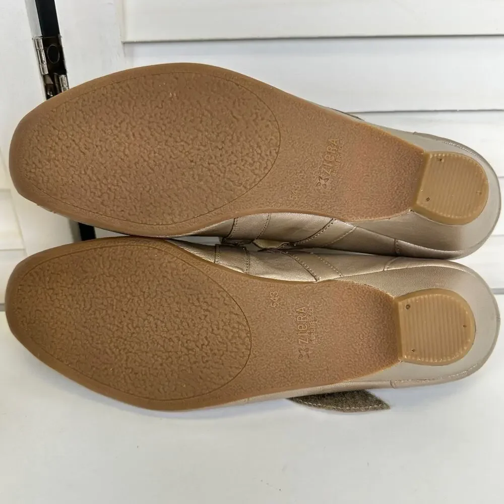 Ziera Super Support Casey Mary Jane Heel Gold Leather Comfort Shoe EU 43 US 12.5